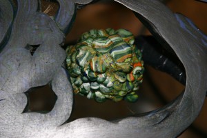 Making a Table "Flare and Falter", detail of cast element, notice the rasp/sanding marks