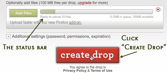 drop.io Create Drop