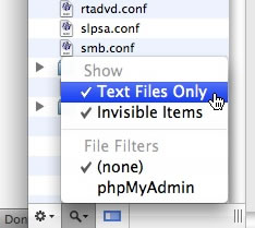 bbedit show all files