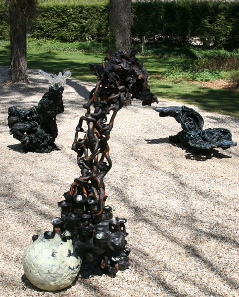 Three Sculpture, Installation View,  Longhouse Reserve, April 2012