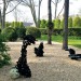 Three Sculptures, checking them before the reception,  Longhouse Reserve, April 2012 thumbnail