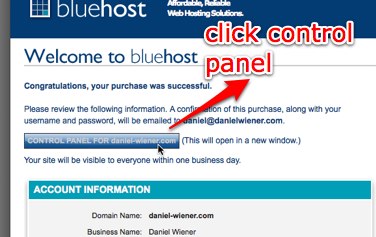 website tutorial bluehost