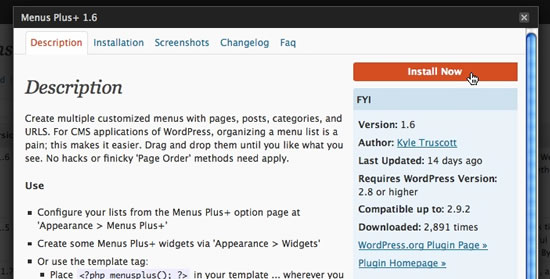 menus plus for WPFolio